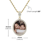Oval Diamond Medallion Pendant Necklace