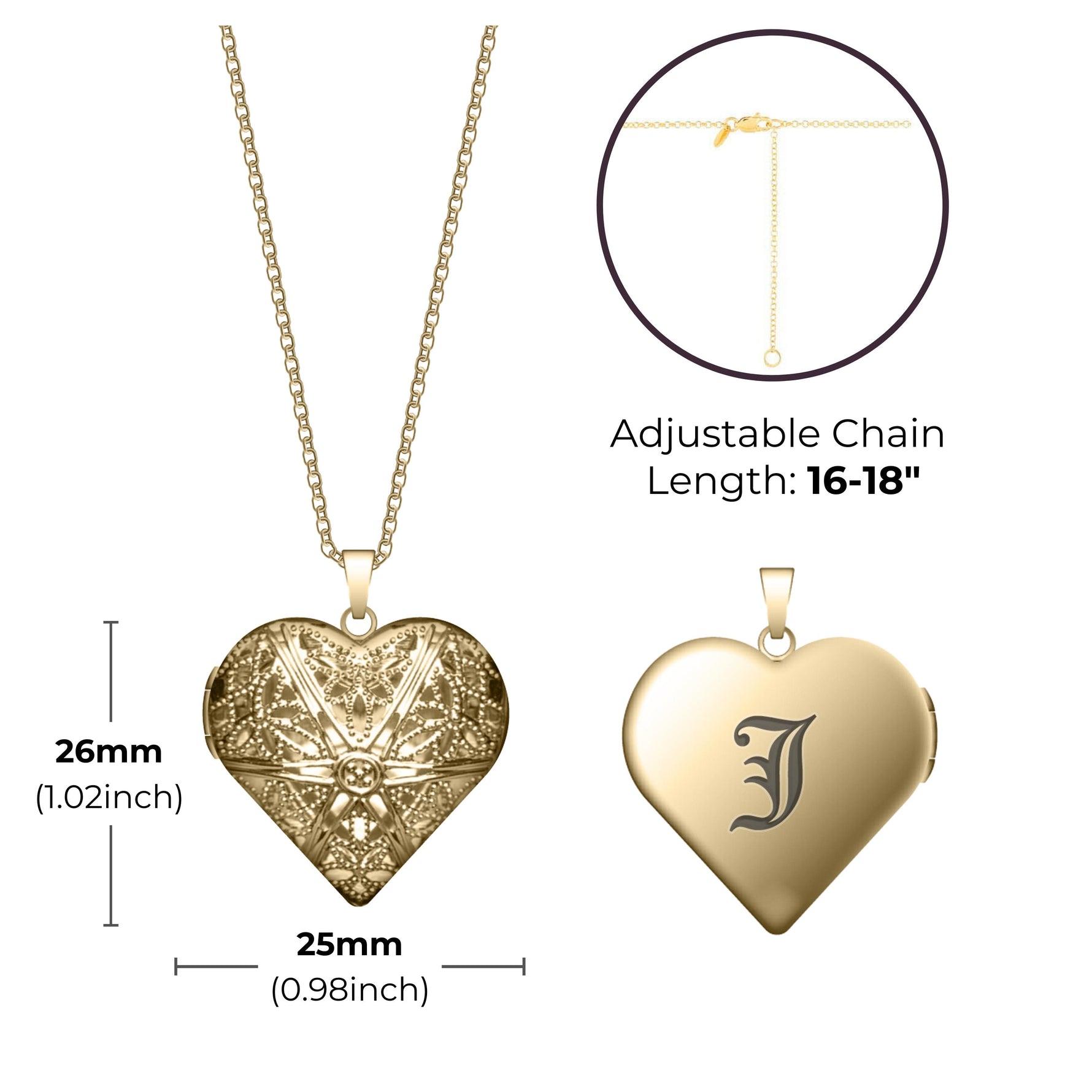 Image See Through Heart Locket Necklace