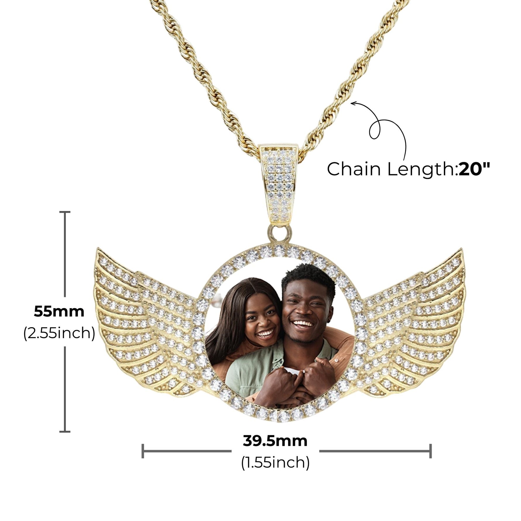 Medallion with Wings Pendant Necklace