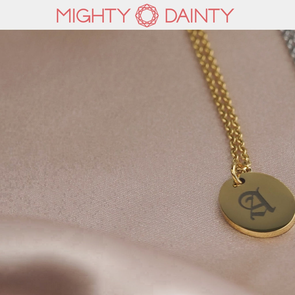 Oval Initial Pendant Necklace