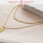 Paperclip Chain Initial Lock Necklace