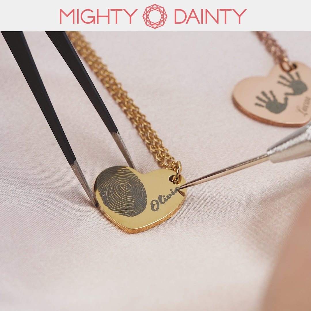Mighty Dainty Fingerprint Heart Necklace
