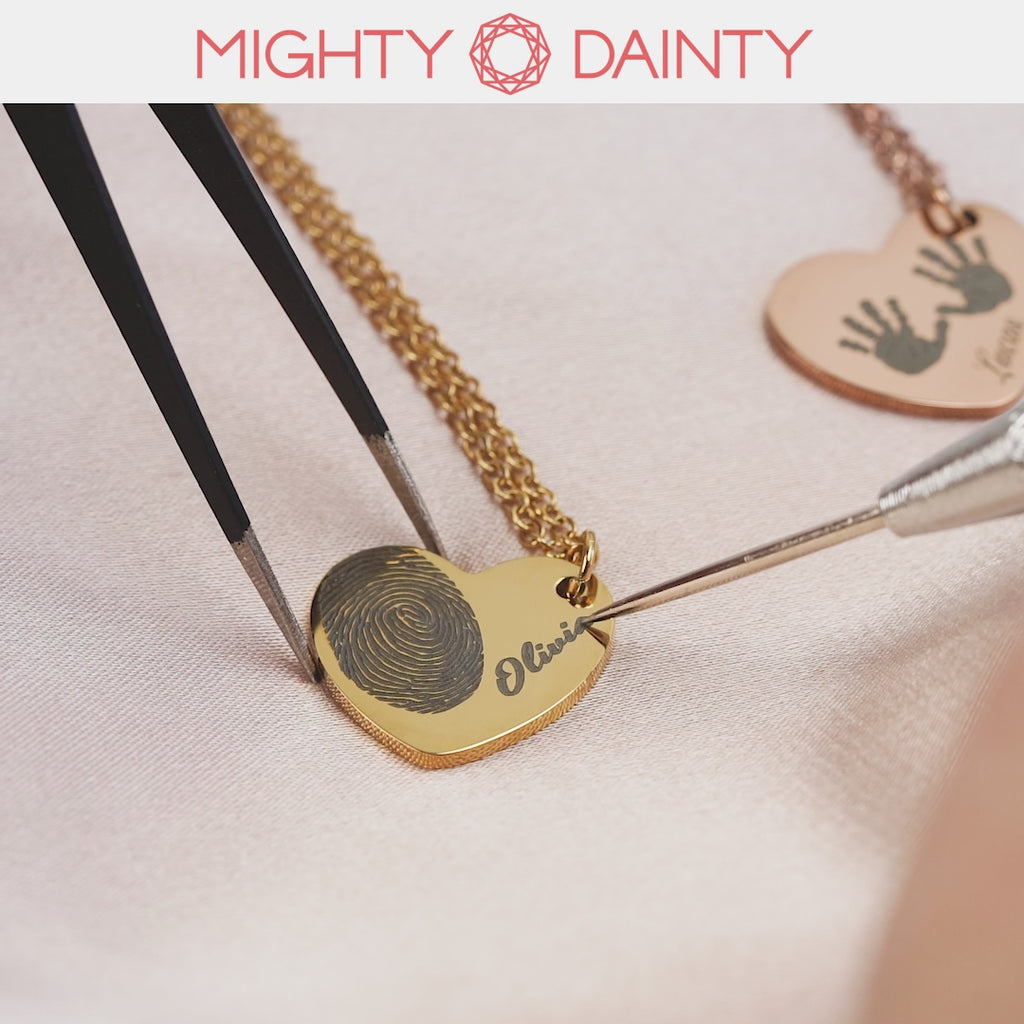 Mighty Dainty Fingerprint Heart Necklace