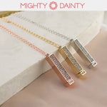 Personalized Bar Pendant with Diamonds