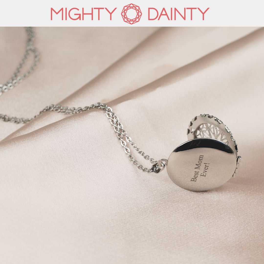 Snow Flake Photo Necklace