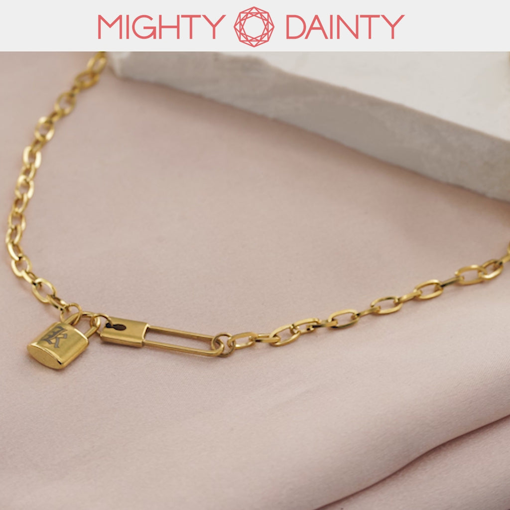 Padlock Paperclip Necklace