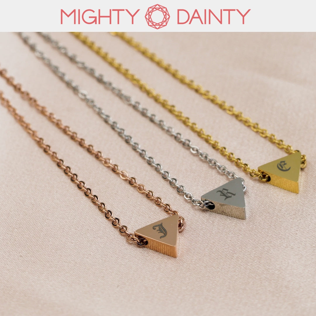 Triangle Initial Pendant Necklace