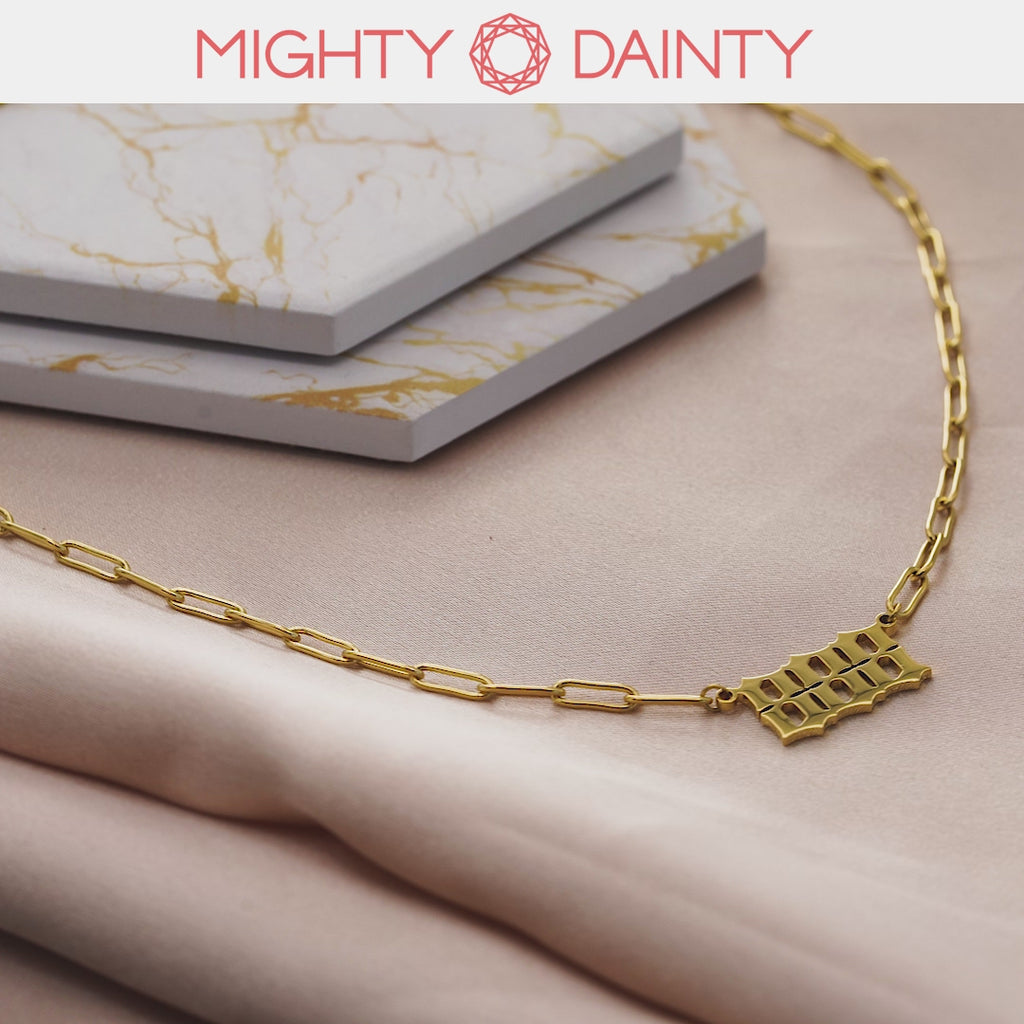 Lucky Number Pendant Chain Necklace