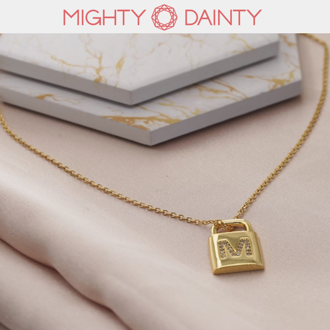 Padlock Initial Pendant Necklace