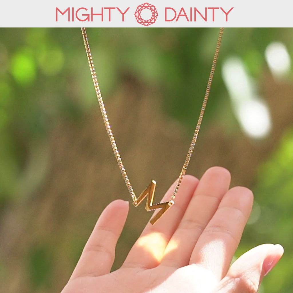 Sideways Letter Initial Necklace