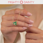 Green & Gold Maple Necklace