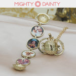 Four Gold Ball Locket Necklace