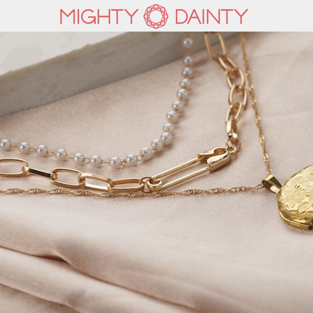 Pearl Photo Locket Necklace
