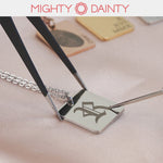 Rectangle Vintage Initial Necklace