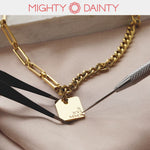 Layered Gold Paper Clip Chain Necklace