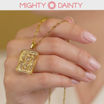 Moon Star Tic Tac Toe Gold Necklace