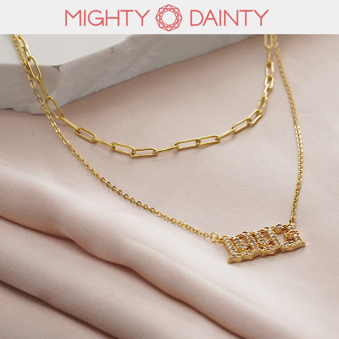 Birth Year Layered Chain Necklace