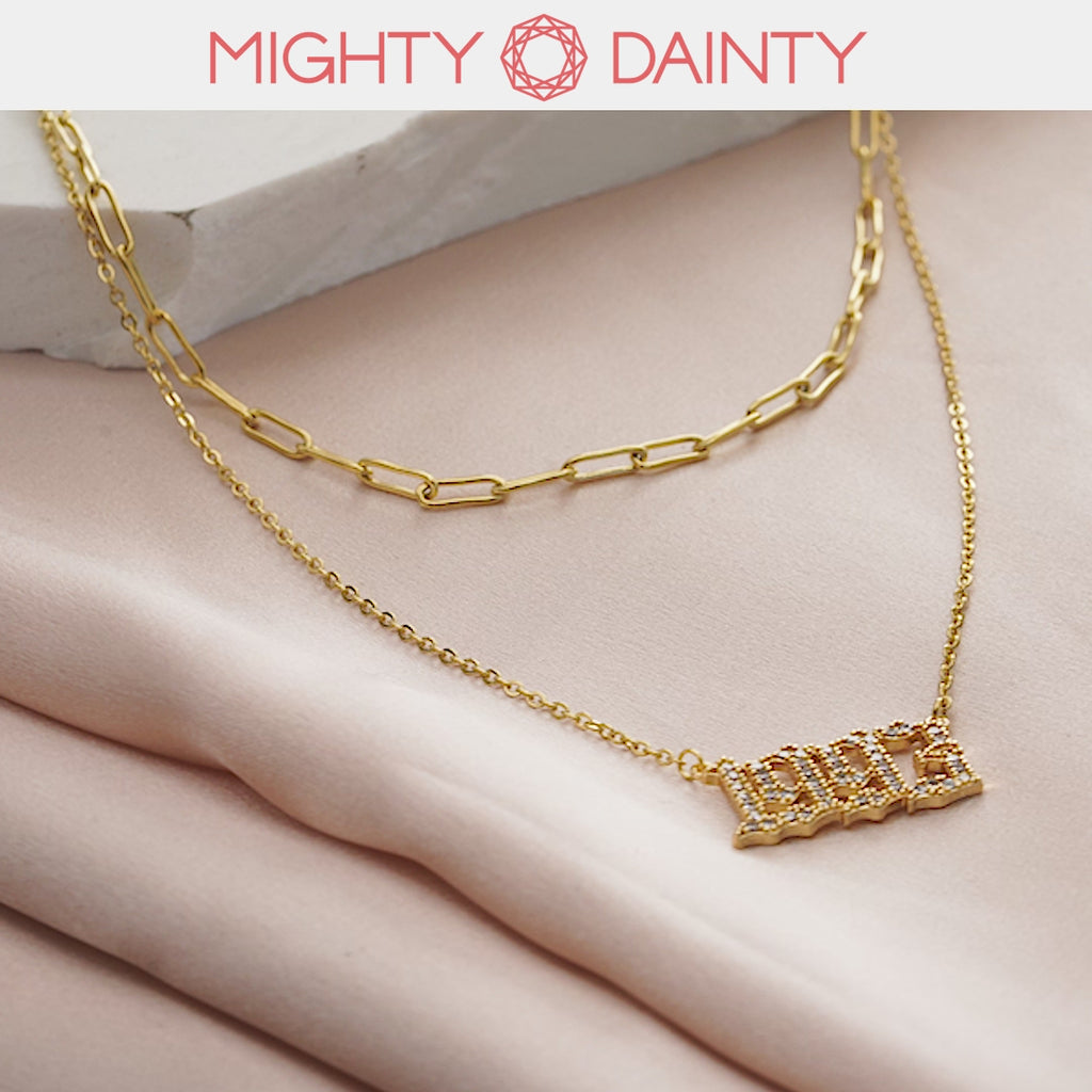 Birth Year Layered Chain Necklace