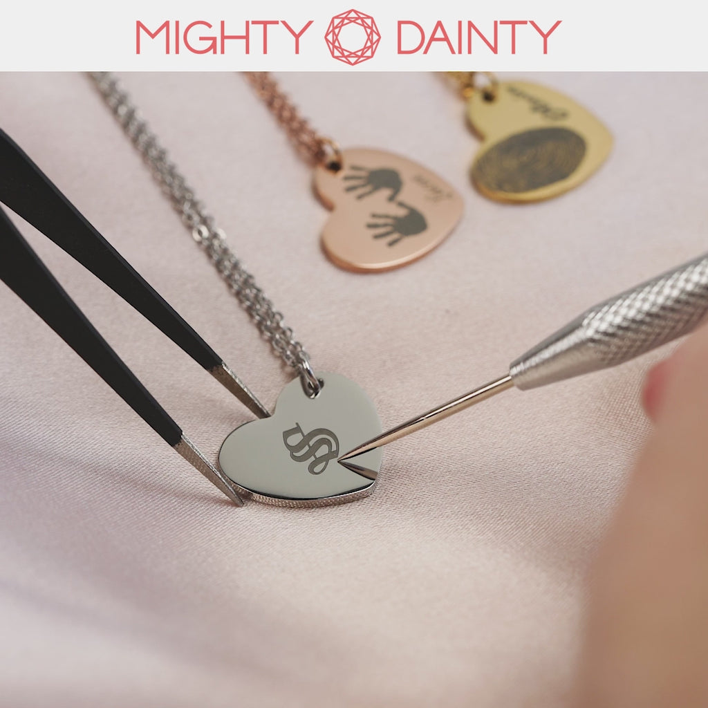 Heart Vintage Initial Necklace