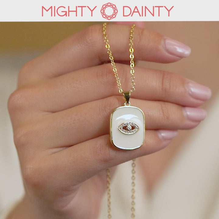 Mighty Dainty White Evil Eye Necklace