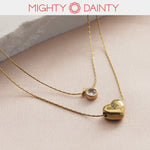 Heart Pendant Letter Initial Layered Necklace