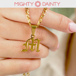 Old English Initial Necklace