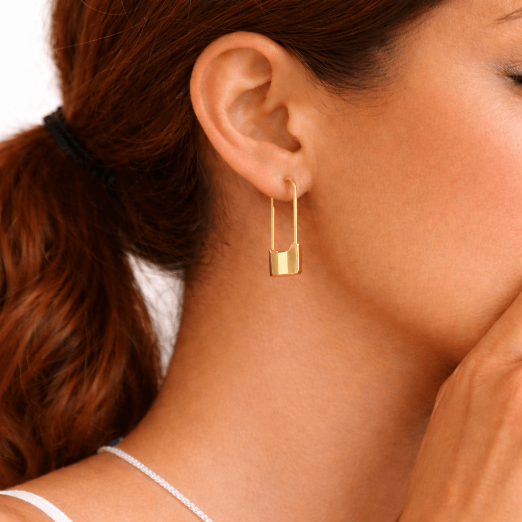 Safety Pin Drop Earrings