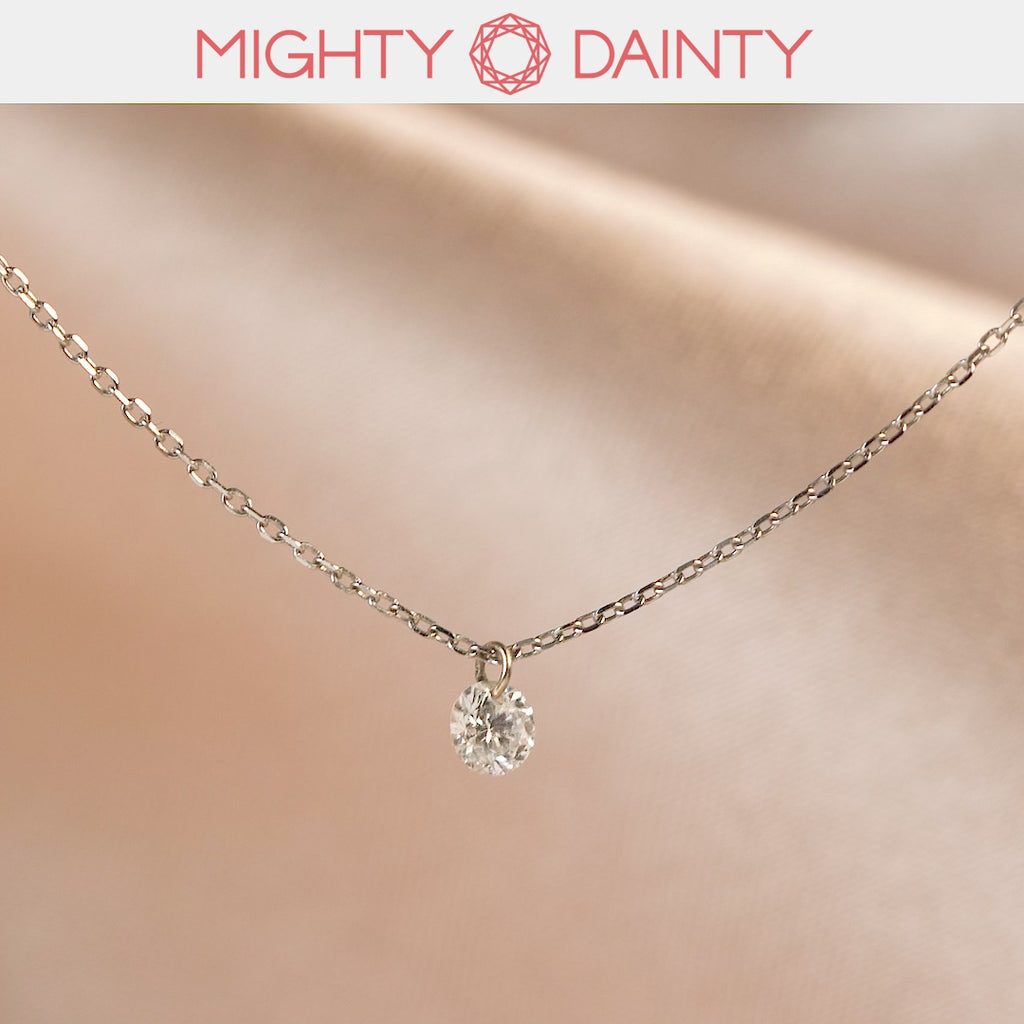 Gold Single Small Diamond Necklace