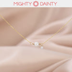 Mighty Dainty Diamond and Pearl Necklace