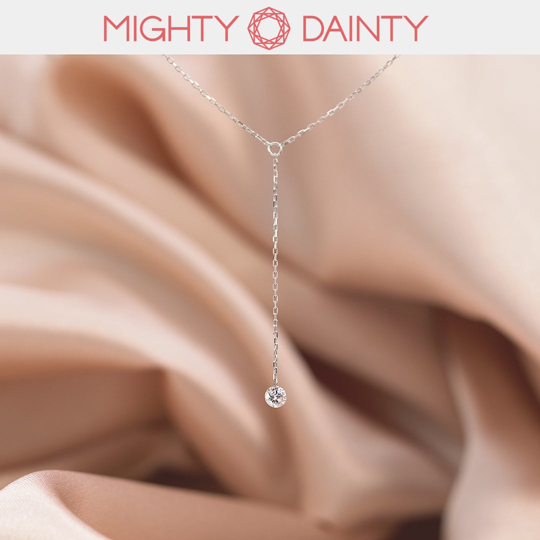 Gold Single Diamond Y-Necklace