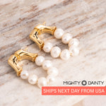 gold and pearl earrings