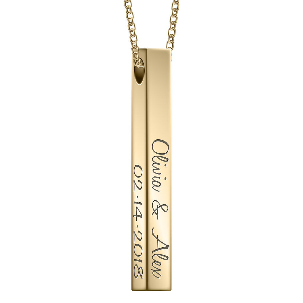 Four-Sided Vertical Bar Necklace
