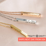 Four-Sided Vertical Bar Necklace
