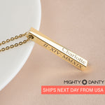 Four-Sided Vertical Bar Necklace