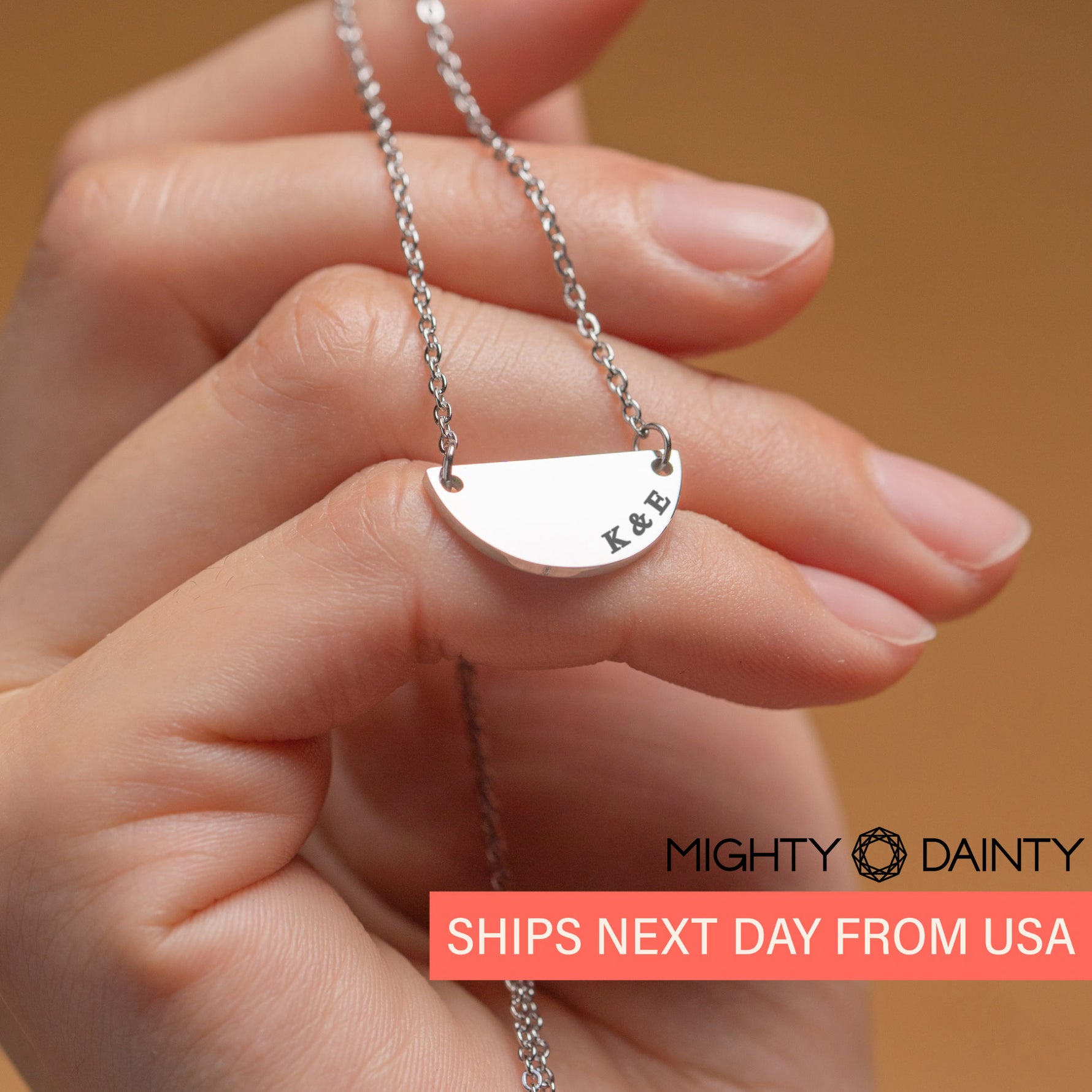 Half Moon Name Necklace