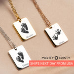 fingerprint pendant necklace in gold, rose gold, and silver