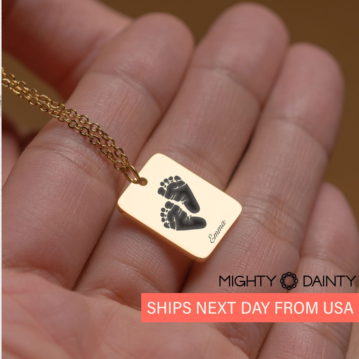 baby fingerprint pendant necklace