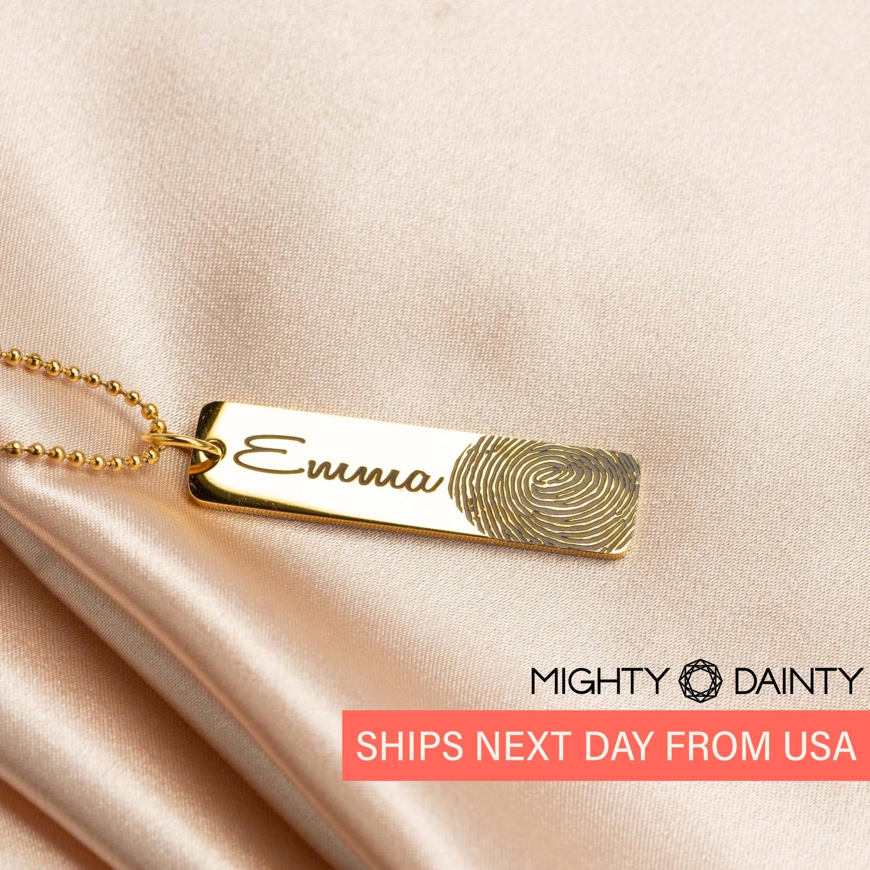 Fingerprint Bar Name Necklace