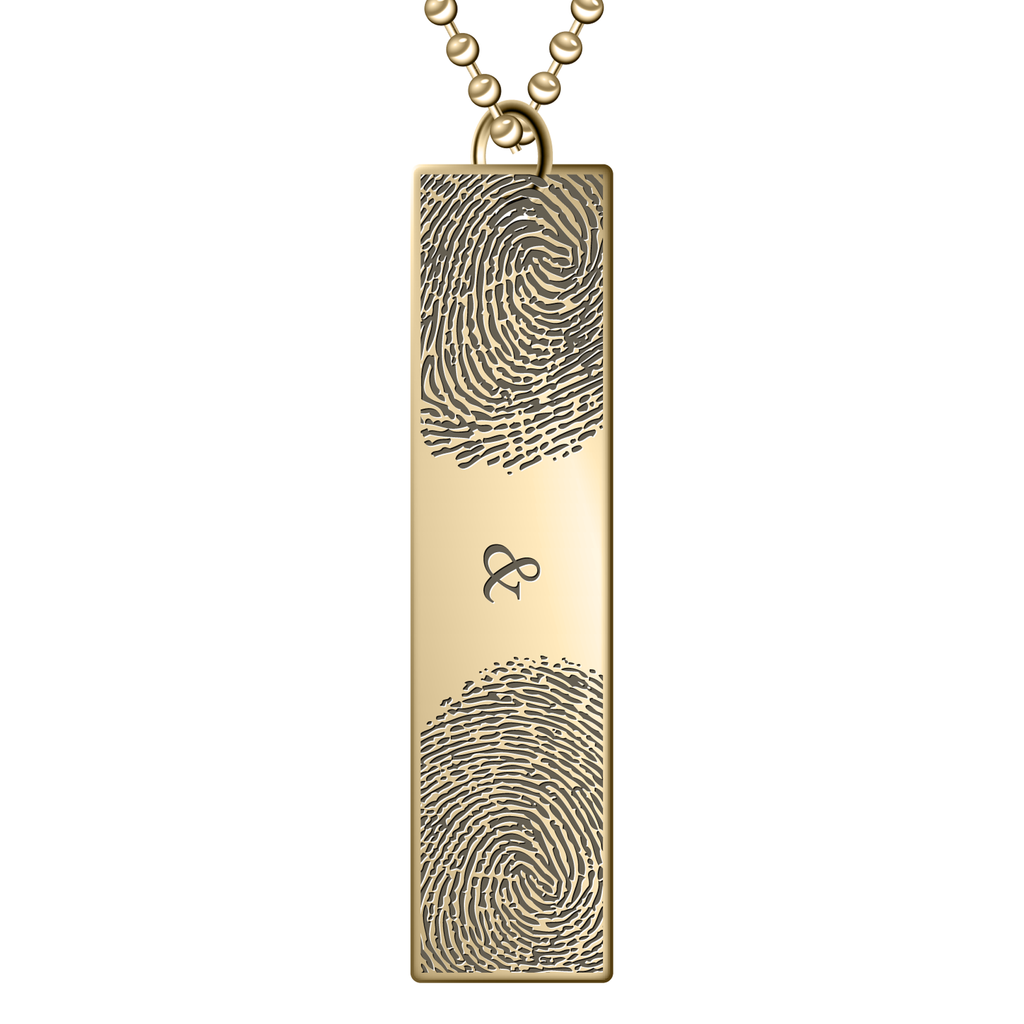 Two Fingerprints Bar Necklace