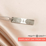 Two Fingerprints Bar Necklace