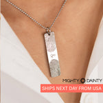 Two Fingerprints Bar Necklace