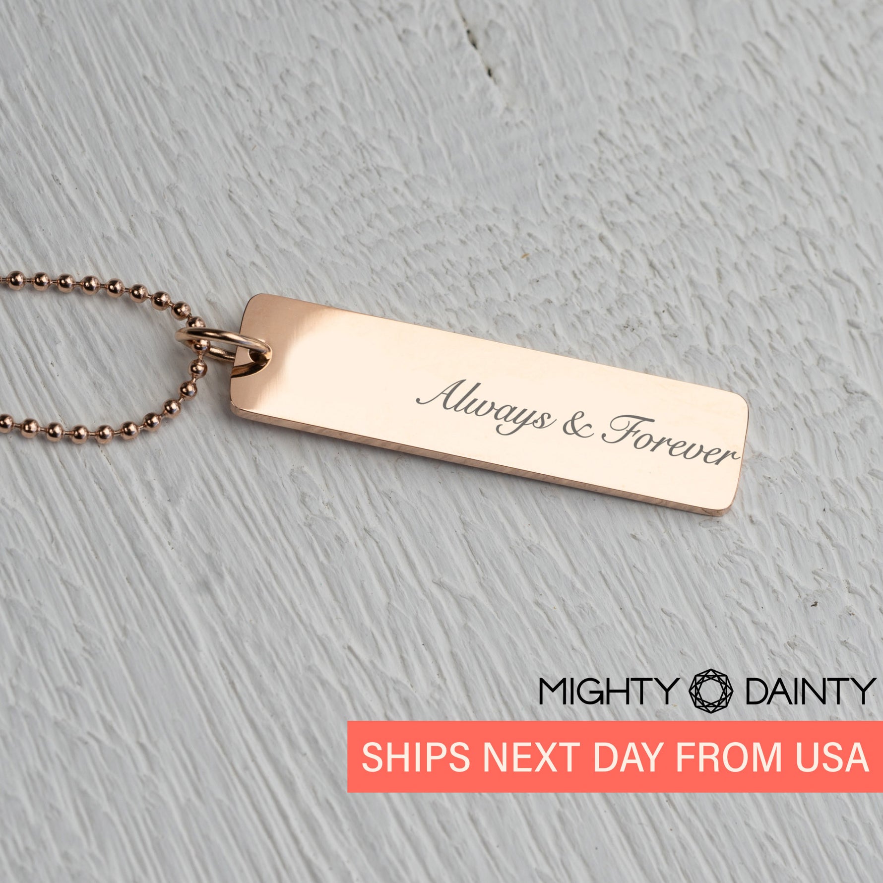 rose gold personalized name necklace