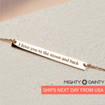 Skinny Long Bar Necklace