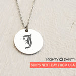 Round Vintage Initial Necklace