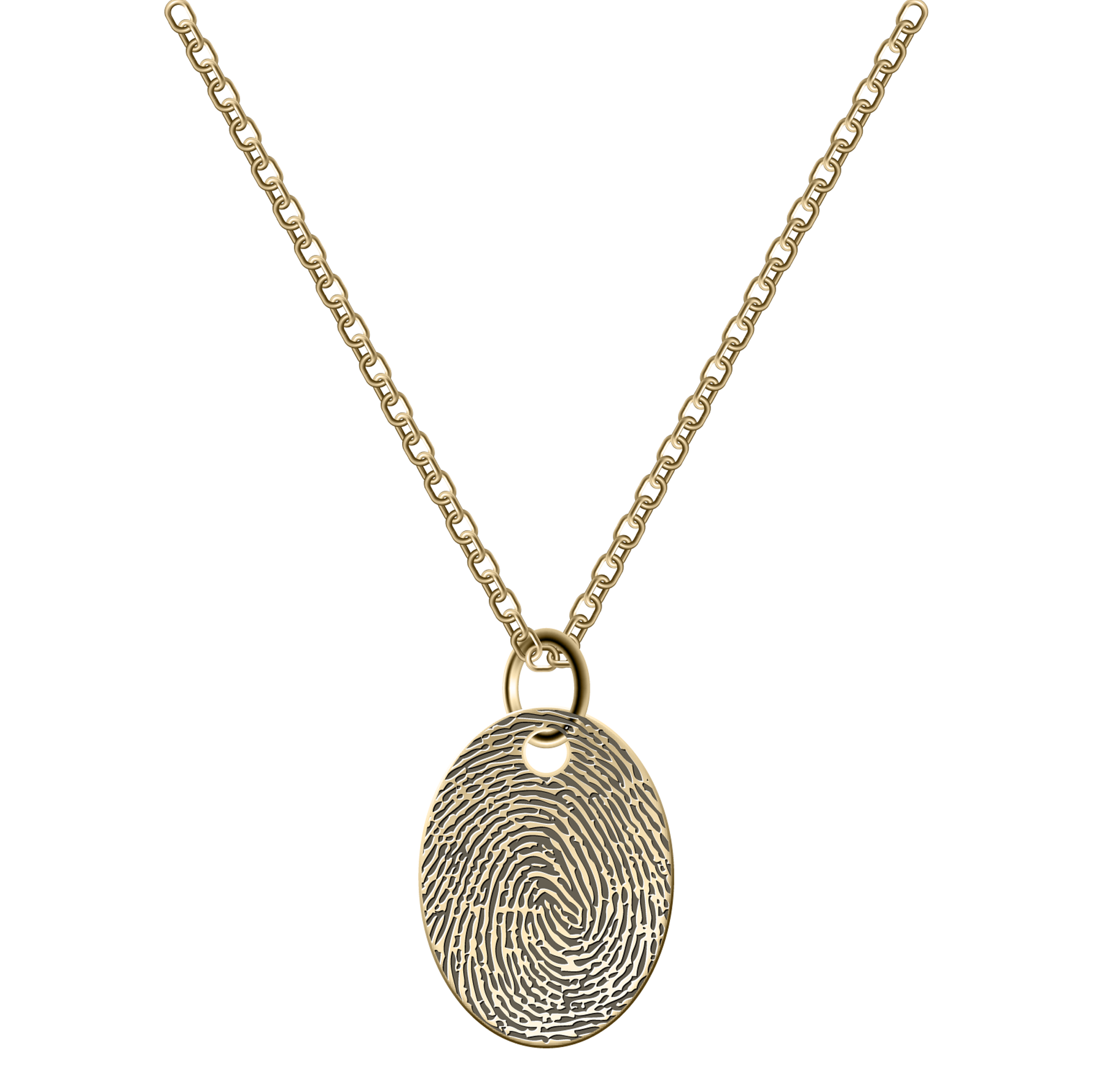 Oval Fingerprint Necklace