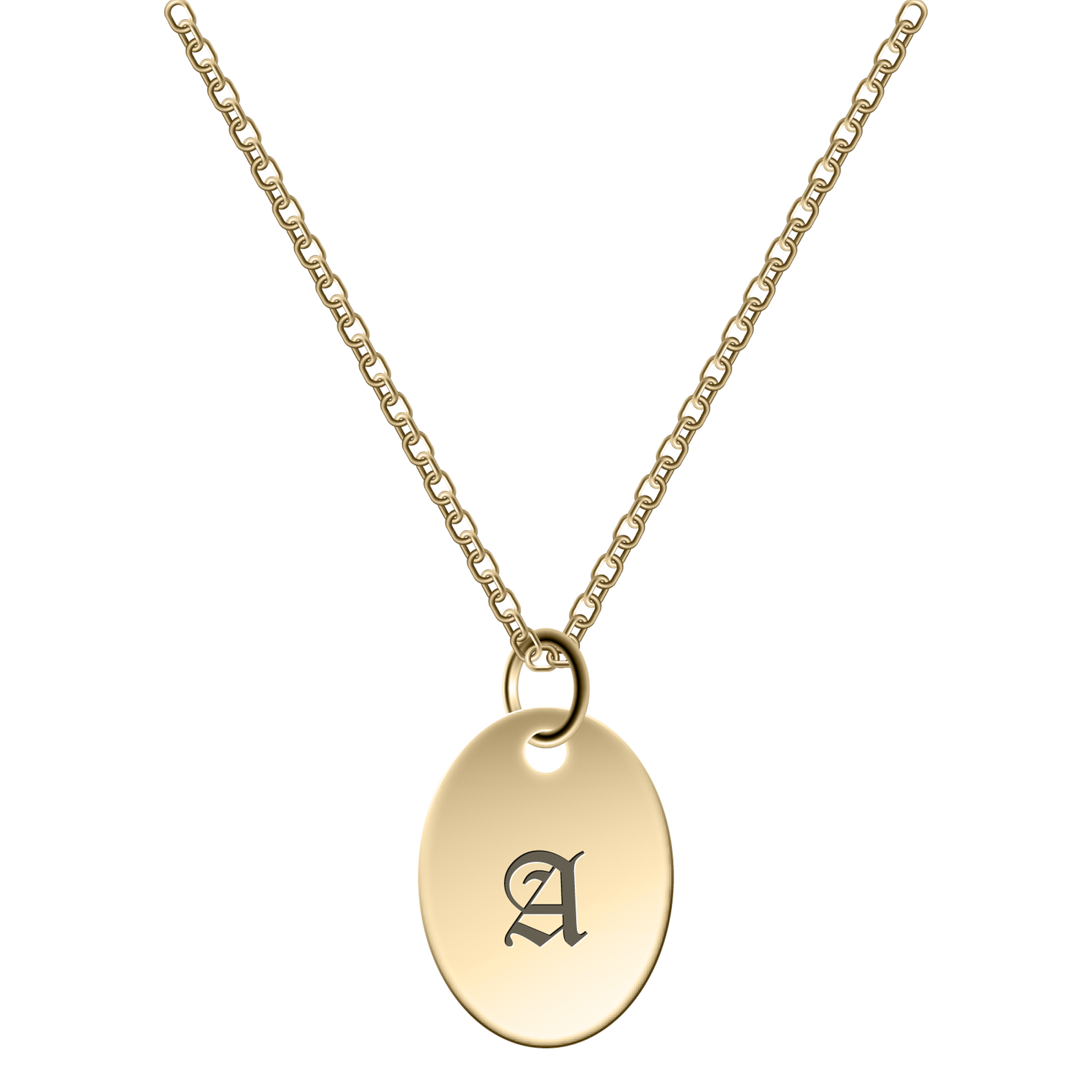 Oval Initial Pendant Necklace