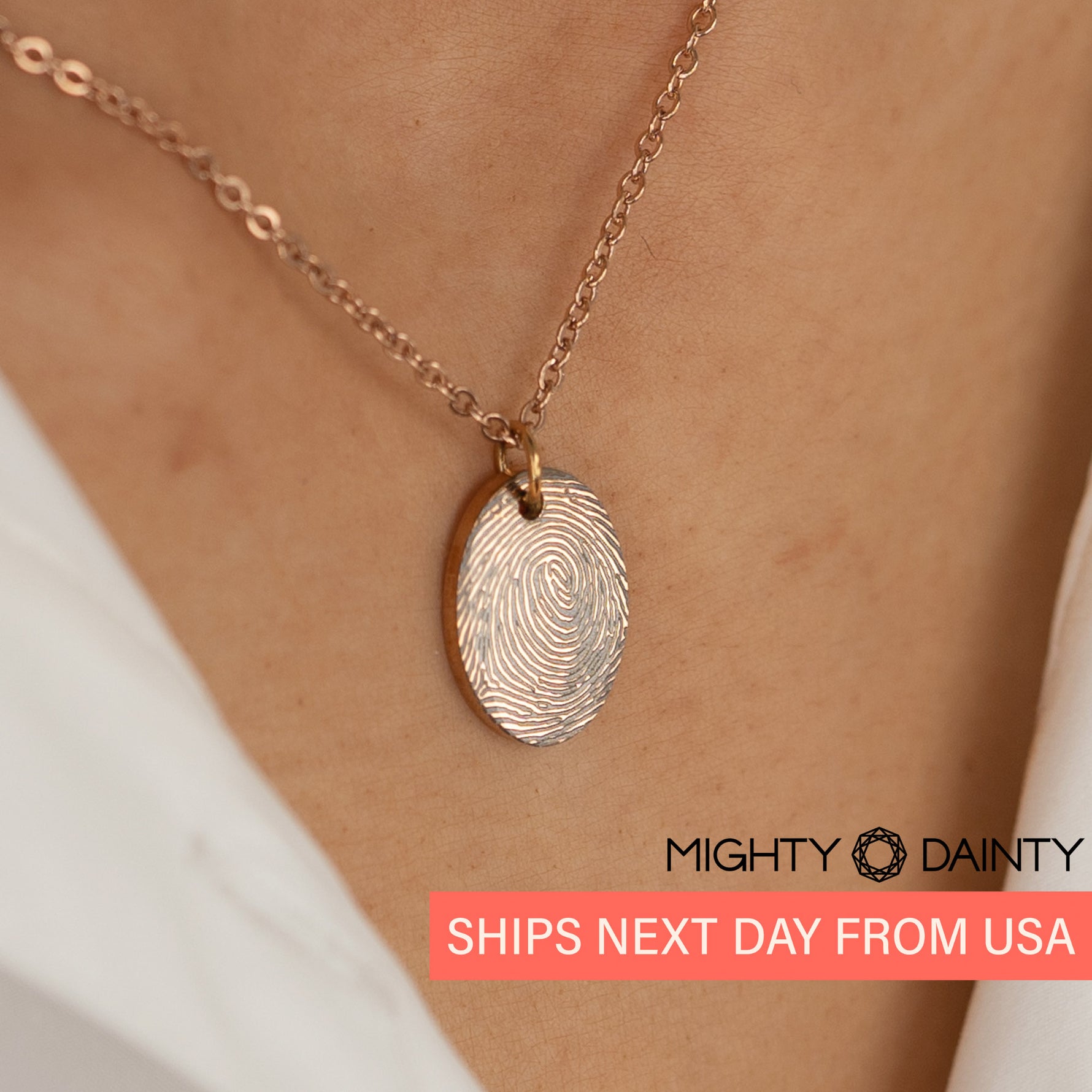 Oval Fingerprint Necklace