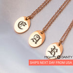 Oval Initial Pendant Necklace