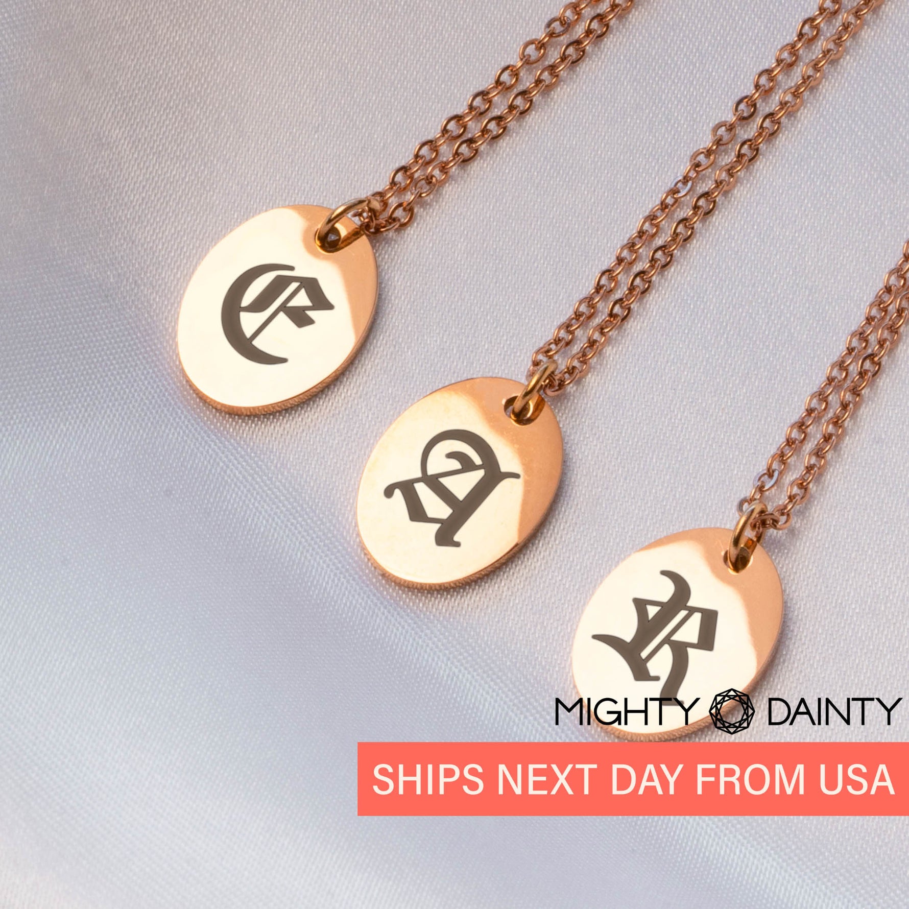 Oval Initial Pendant Necklace