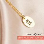 Oval Initial Pendant Necklace